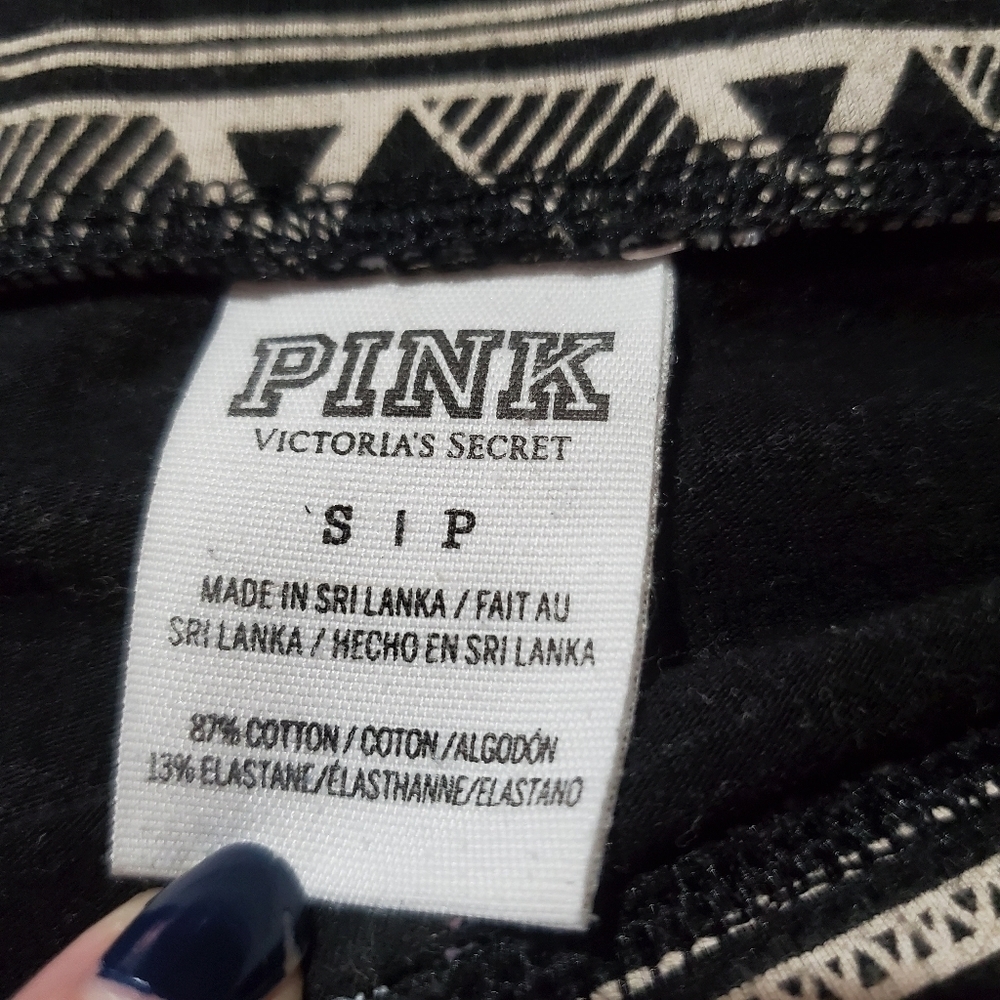 Pink Victoria's Secret Patterned Triangle Mozaic Geometric Studs Leggings - Picture 6 of 7